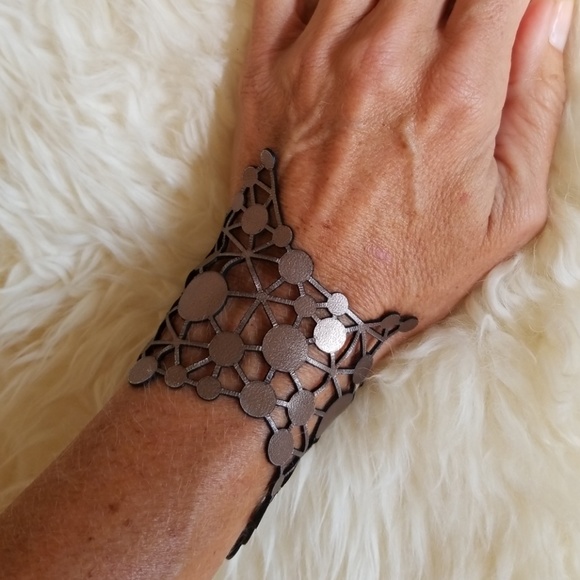 yeh design lab Jewelry Laser Cut Leather Bracelet Poshmark